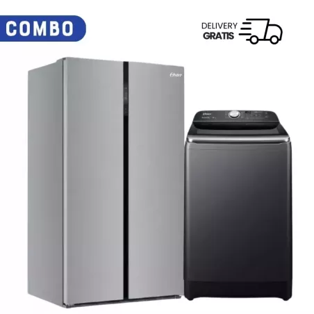 Combo Oster Heladera Side By Side 623L F/S Inverter + Lavarropas Carga Superior 16Kg Inverter