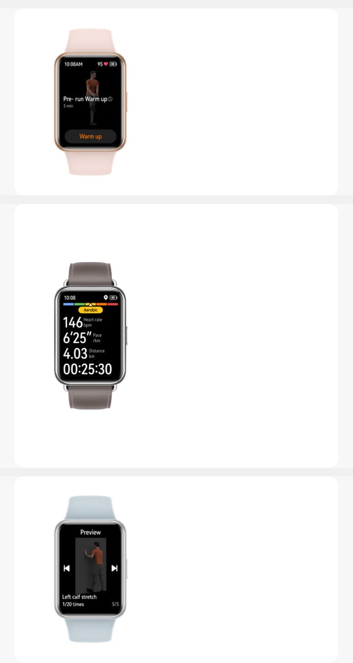 HUAWEI Watch Fit 2 + Calentamiento previo a la carrera
