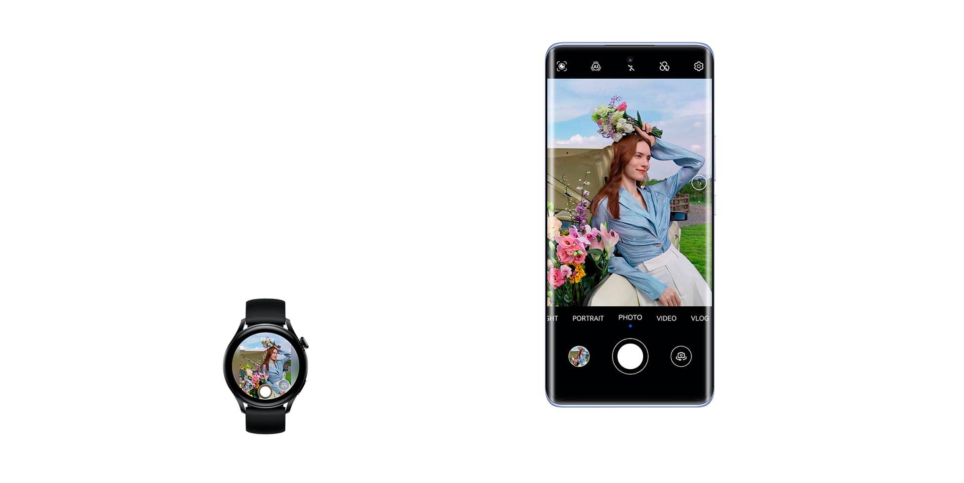 HUAWEI nova 9 + Previsualizacion de fotos con reloj